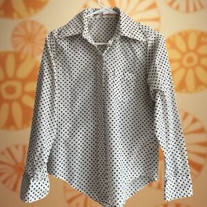 60s heart print blouse by Lucerne
